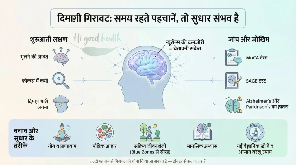 दिमाग़ी गिरावट पहचान और बचाव - Cognitive decline signs and prevention