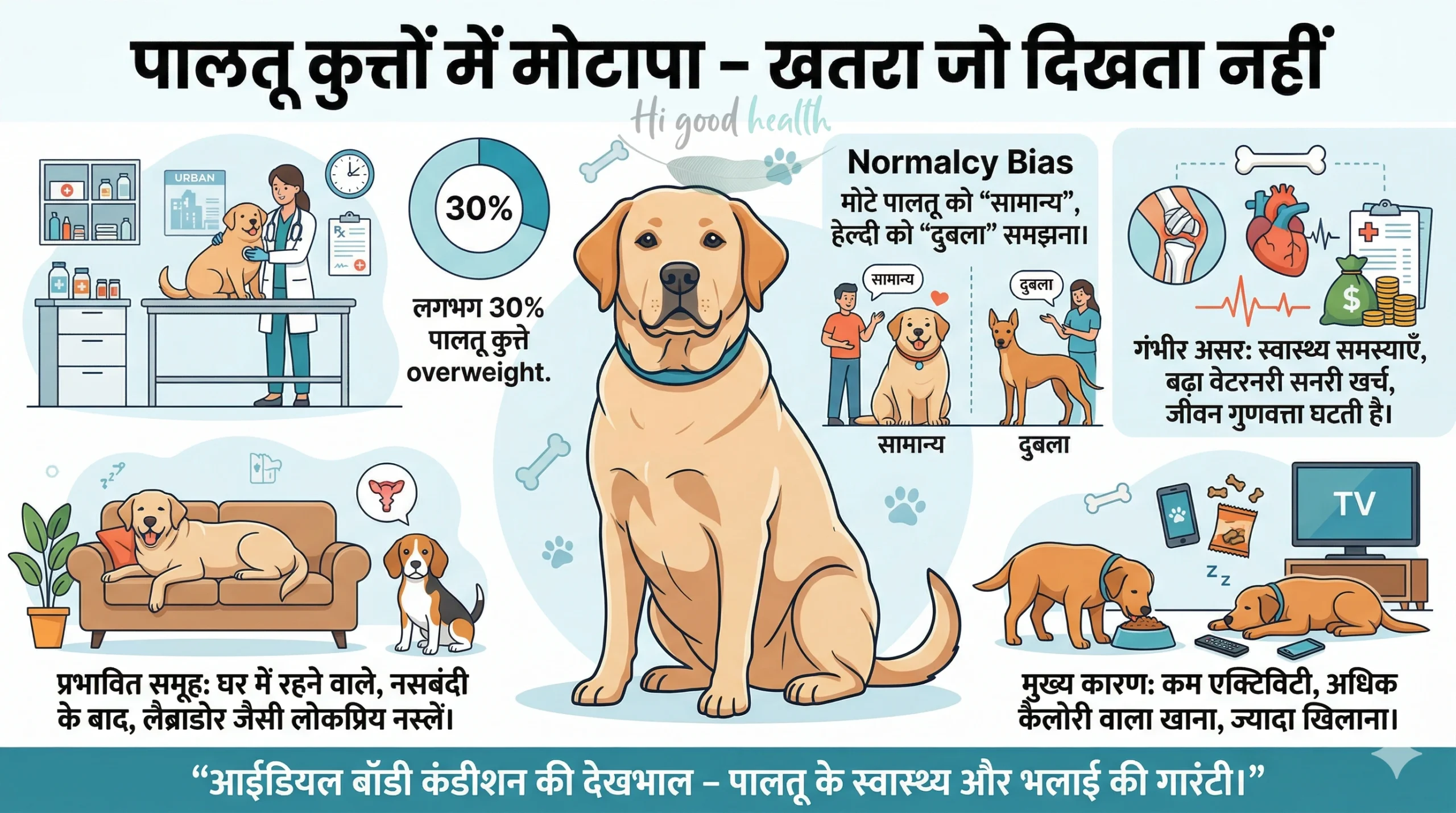 पालतू कुत्तों में मोटापा और खतरे | Obesity in pet dogs – hidden risks