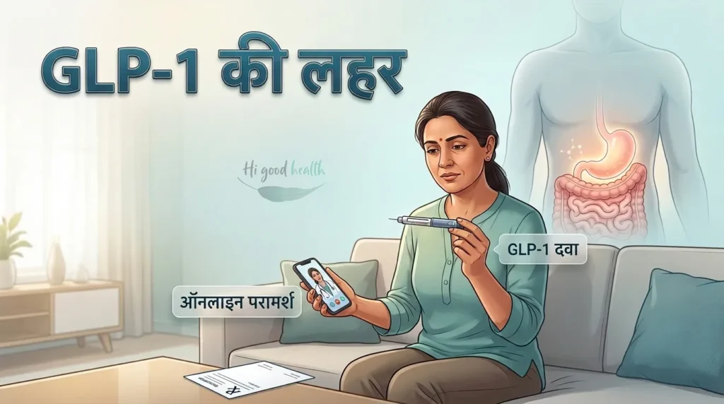 GLP-1 दवाओं की पूरी जानकारी: ये क्या हैं, कैसे काम करती हैं, फ़ायदे, नुकसान, और भारत में कितनी सुरक्षित हैं (2026) | भाग 1 2 GLP-1 दवाओं की पूरी जानकारी: ये क्या हैं, कैसे काम करती हैं, फ़ायदे, नुकसान, और भारत में कितनी सुरक्षित हैं (2026) | भाग 1