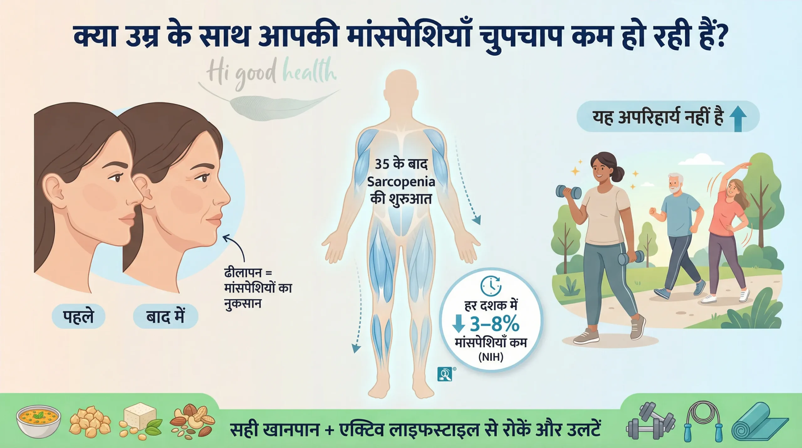 35 के बाद चेहरा या छाती ढलकने लगे? इसके पीछे मांसपेशियों का सिकुड़ना भी एक कारण हो सकता है। 2 Sagging Face or Breasts After 35 1 Hindi scaled