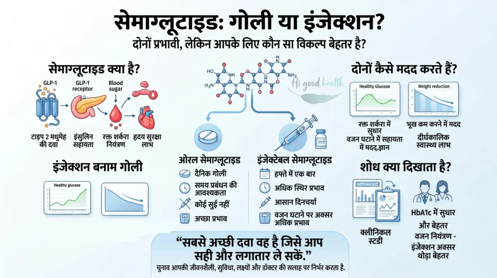 भारत में ओरल बनाम इंजेक्शन जीएलपी-1 | भाग 3 4 सेमाग्लूटाइड को शुरू में टाइप 2 मधुमेह की दवा के रूप में विकसित और मंज़ूर किया गया था। यह जीएलपी-1 (ग्लूकागॉन-जैसे पेप्टाइड-1) रिसेप्टर एगोनिस्ट के रूप में काम करता है,