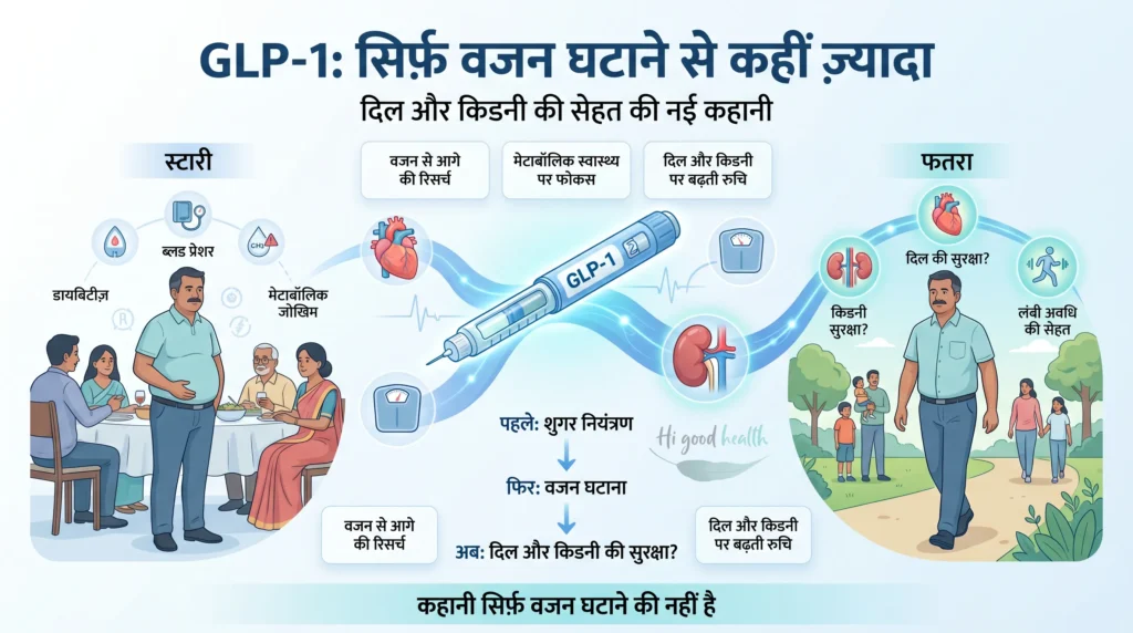 दिल और किडनी के फायदे: इसका सबूत भारतीयों के लिए क्या मतलब रखता है | भाग 8 2 GLP-1 की वजन घटाने वाली कहानी तो सब जानते हैं, लेकिन क्या हम दिल और किडनी वाली कहानी भी जानते हैं?