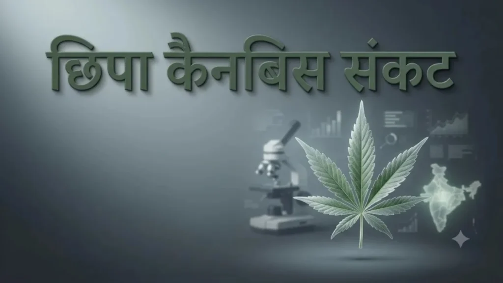छिपा कैनबिस संकट — भांग का पत्ता, माइक्रोस्कोप और भारत का नक्शा, गांजा-चरस-भांग पर रिसर्च