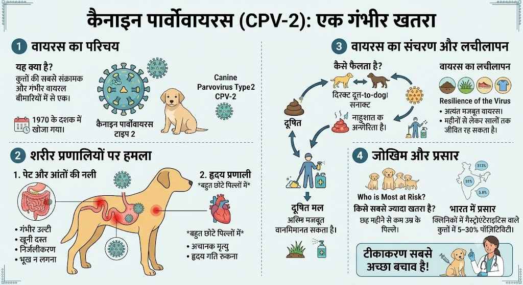 पार्वो वायरस क्या है: पिल्लों में यह इतना जानलेवा क्यों होता है 3 कैनाइन पार्वोवायरस क्या है