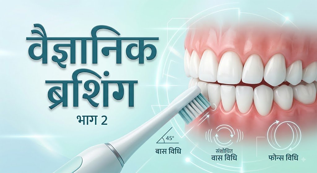 इलेक्ट्रिक ब्रश से 45 डिग्री पर दाँतों की सफ़ाई, शीर्षक वैज्ञानिक ब्रशिंग भाग 2, बास और फोन्स विधि