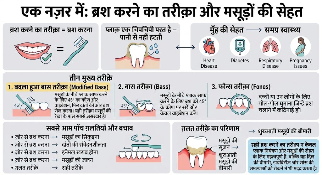 ब्रश करने का तरीक़ा