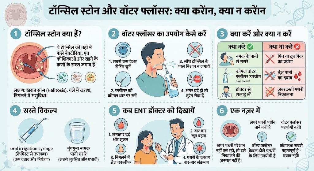 टॉन्सिल स्टोन के लिए वॉटर फ्लॉसर: क्या यह सचमुच काम करता है? 3 टॉन्सिल