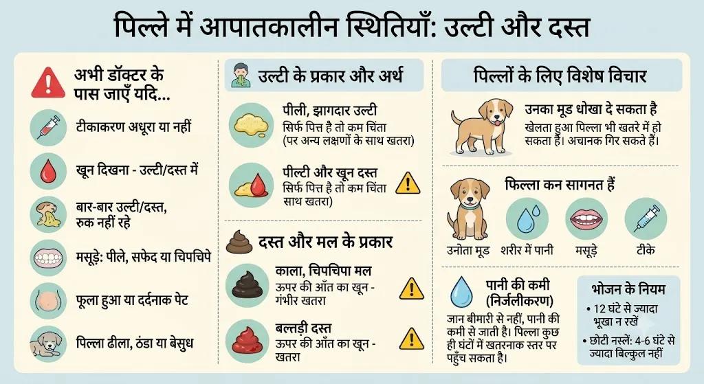 पिल्ले को उल्टी 