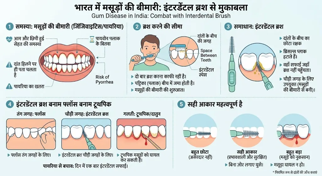 इंटरडेंटल ब्रश: पायरिया और खून आते मसूड़ों के लिए सही नाप कैसे चुनें 3 मसूड़ों की बीमारी