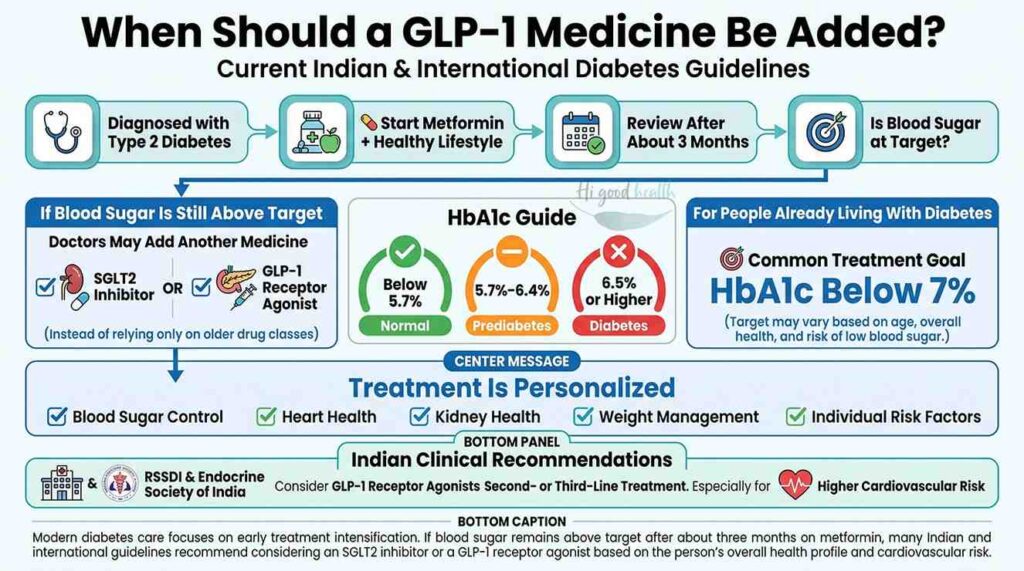 Already on Metformin or Insulin? How GLP-1 Fits Into Your Diabetes Treatment in India |Part 6 4 Adding or switching: how a GLP-1 injection changes an existing diabetes prescription