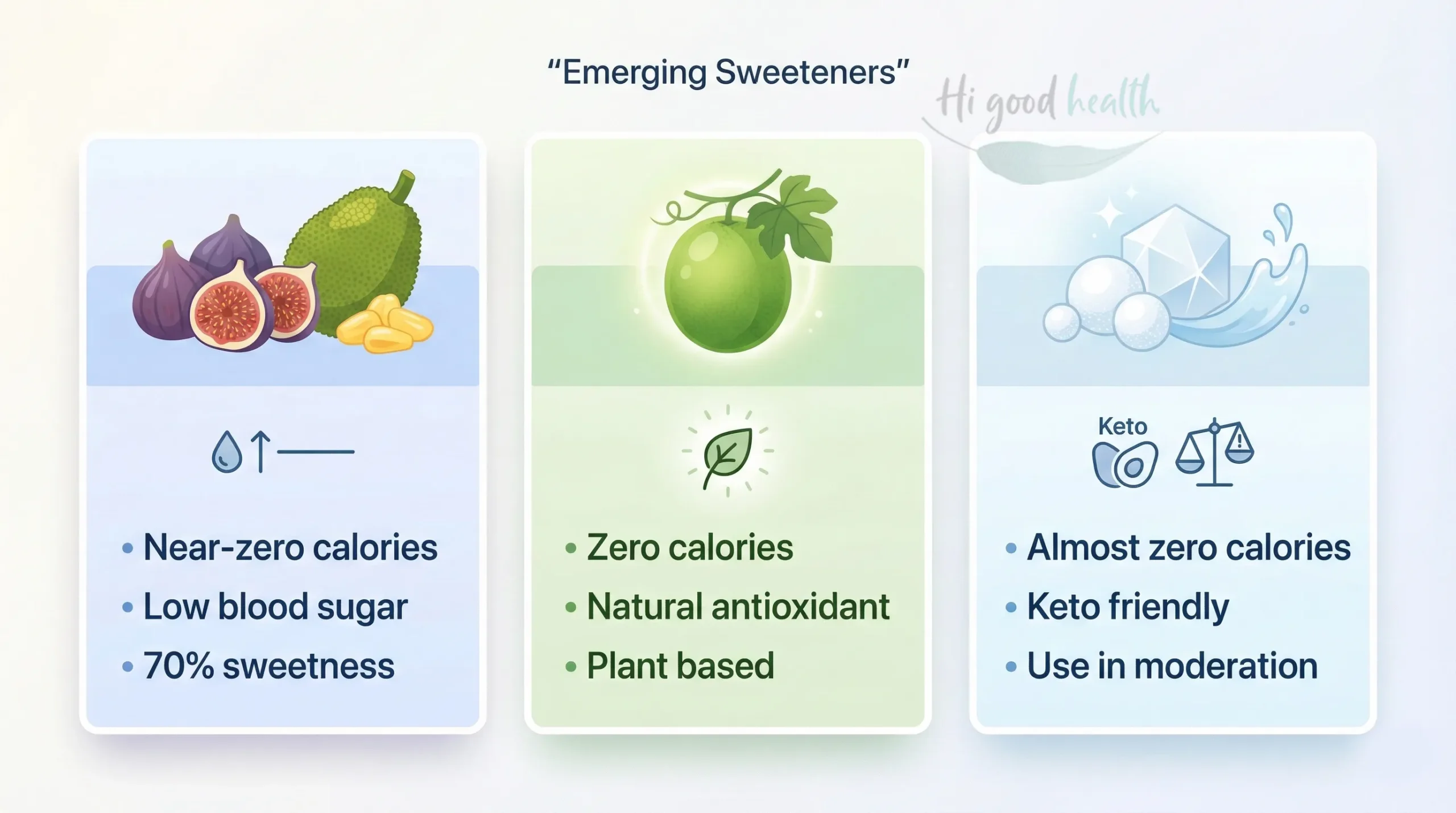 Natural vs Artificial Sweeteners: What’s Best for Gut Health, Appetite & Blood Sugar? 4 Natural sugar substitutes and sugar alcohols on a table