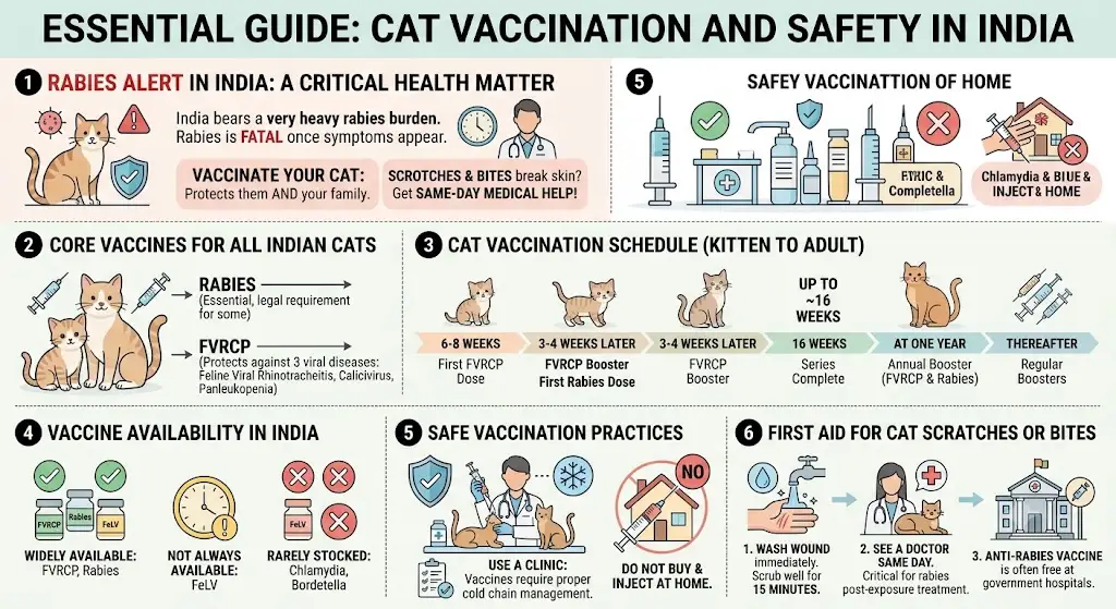 Cat Vaccinations in India: Rabies, FVRCP, the Kitten Schedule and What to Do After a Scratch | Part 2 3 cat vaccination