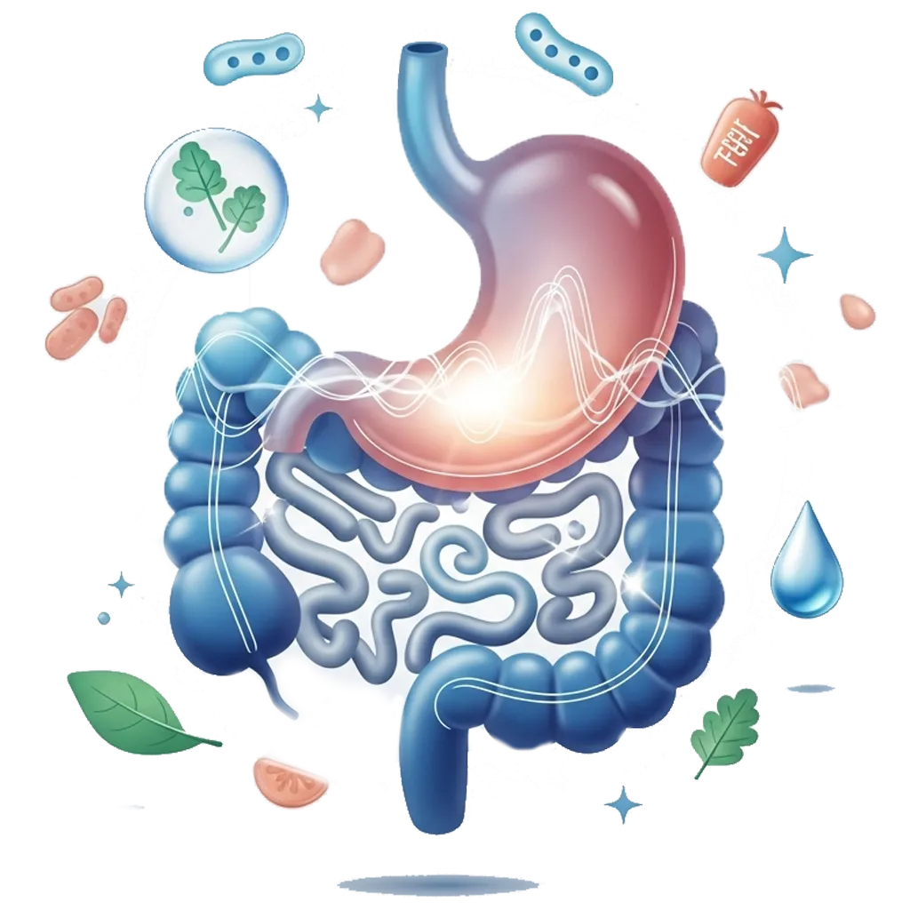 Digestive health and gut wellness with healthy digestion probiotics and balanced gut system