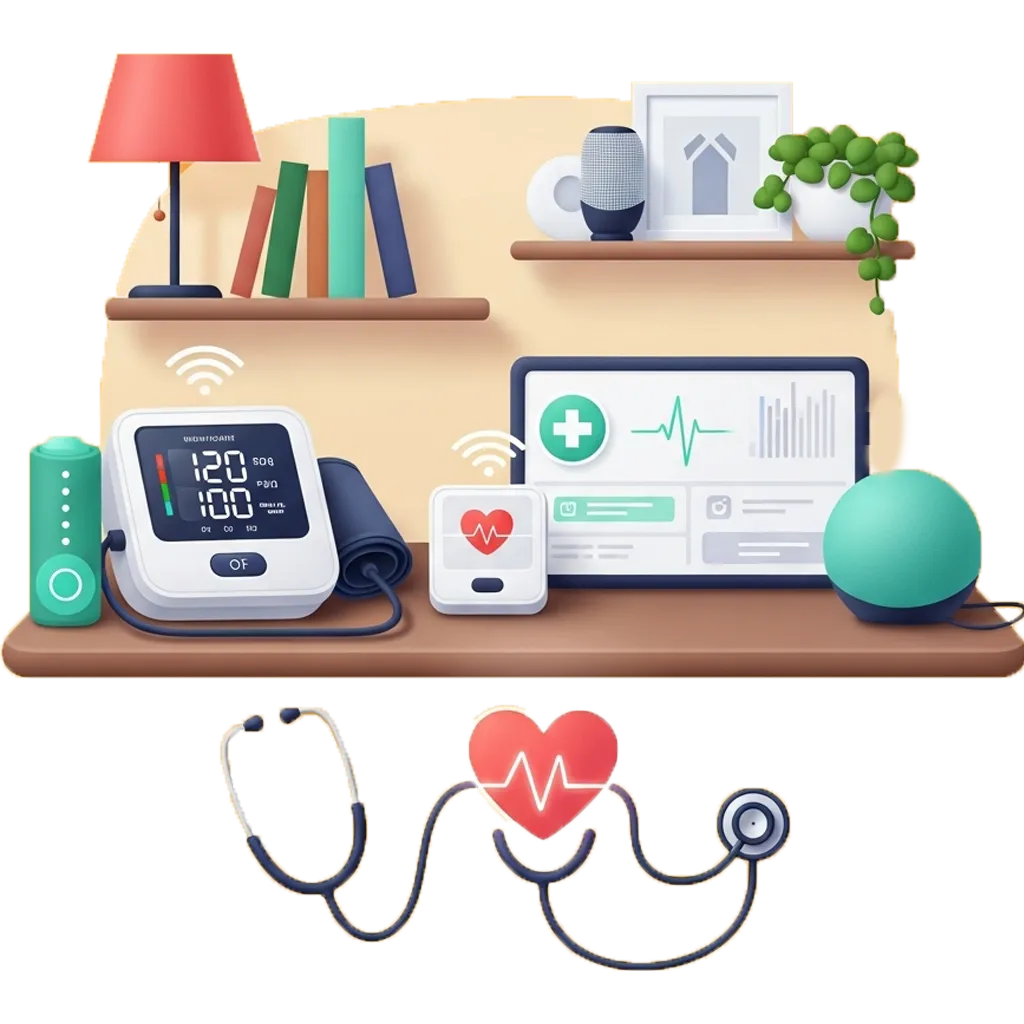 Smart home health devices for remote monitoring blood pressure heart rate and wellness