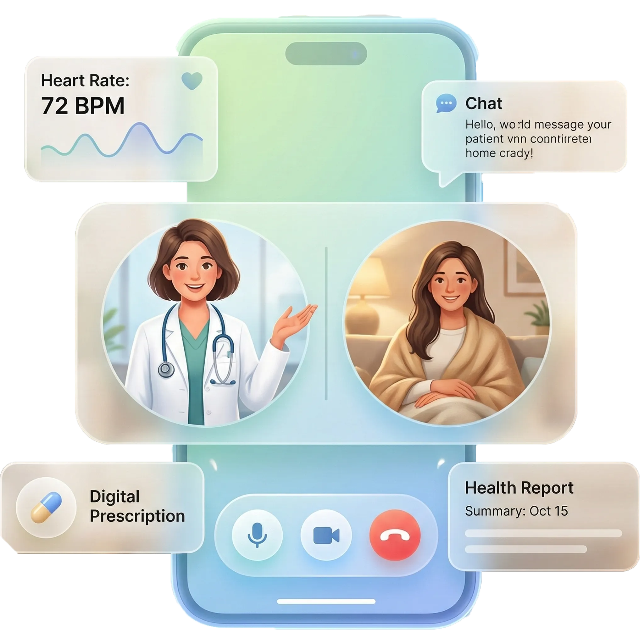 Telemedicine and health apps for online doctor consultation digital prescription and remote care