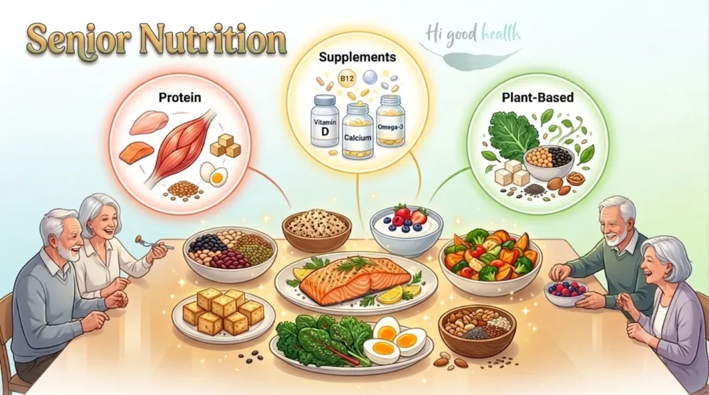 Senior Nutrition in 2026: Protein, Supplements & Plant-Based Diets 2 Senior Nutrition in 2025 - Protein, Supplements & Plant-Based Diets