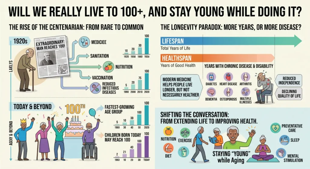 Will We Really Live to 100+, And Stay Young While Doing It?